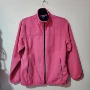 Lands' End Pink Full Zip Fleece Sweater Jacket